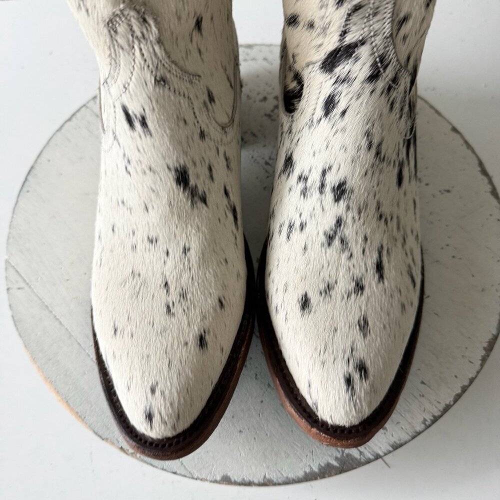 Lane Boots Womens Cowhide Cowboy Boots Tall Black Western Cow Skin Size 7.5 NEW - Picture 7 of 13